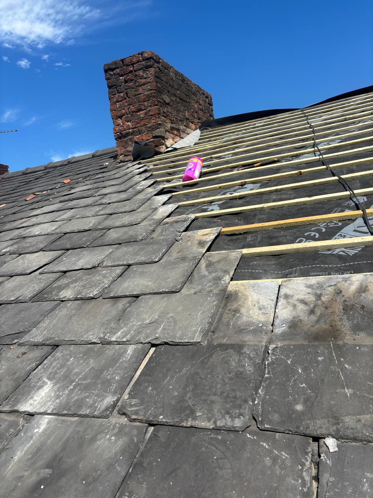 Slate roof and chimney